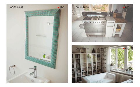 transparent surveillance screens with empty rooms in modern house - Download Free Stock Videos Pikwizard.com