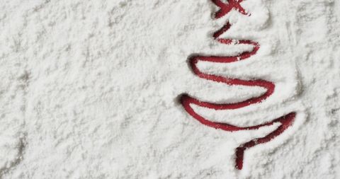Christmas Tree Drawn in Snow Highlighting Holiday Spirit - Download Free Stock Images Pikwizard.com