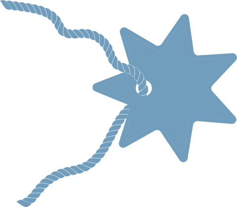 Blue Star Christmas Decoration Gift Tag with Rope on Transparent Background - Download Free Stock Videos Pikwizard.com