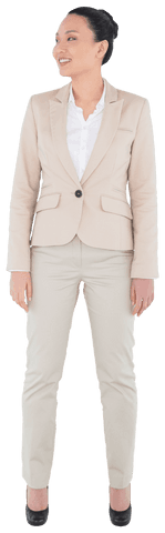 confident asian businesswoman smiling in beige suit on transparent background - Download Free Stock Videos Pikwizard.com