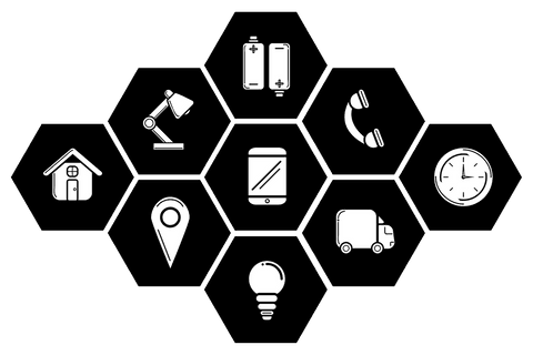 transparent hexagonal icons of tech and daily objects collection - Download Free Stock Videos Pikwizard.com