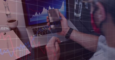 Digital Financial Analysis with Covid-19 Overlay - Download Free Stock Images Pikwizard.com