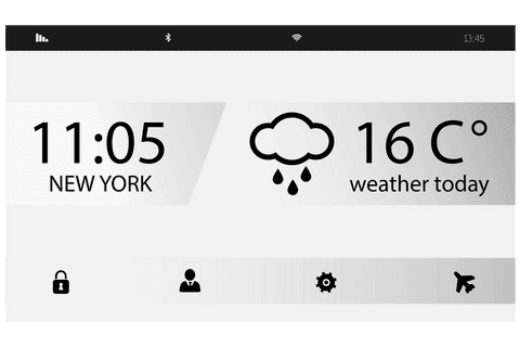 transparent digital interface with weather widget and time display - Download Free Stock Videos Pikwizard.com