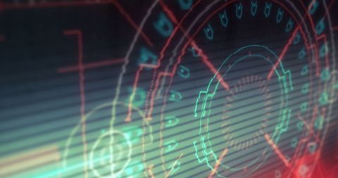 Futuristic Digital Scanner with Neon Lights and Glitch Effects - Download Free Stock Images Pikwizard.com