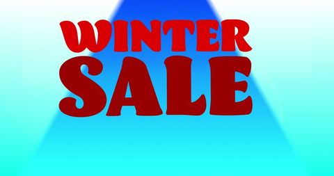 Winter Sale Banner with Bold Red Text Amid Blue Gradients