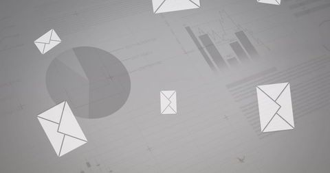 Digital Mail Icons Overlapping Business Data Visualizations - Download Free Stock Images Pikwizard.com