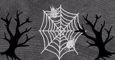 Halloween Themed Spider Web with Silhouette Trees - Download Free Stock Images Pikwizard.com