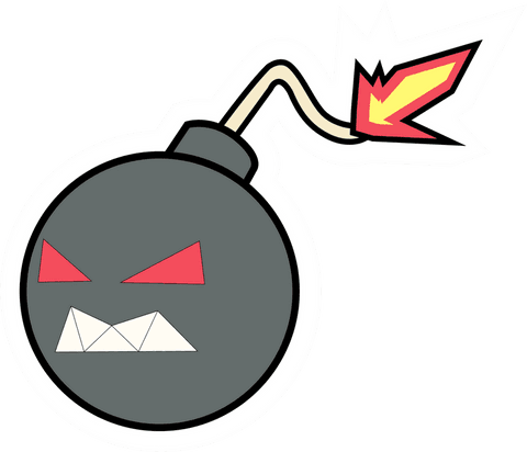 cartoon angry bomb illustration with spark and fuse on transparent background - Download Free Stock Videos Pikwizard.com