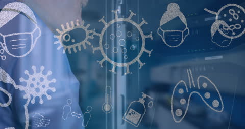 Tech Professional Analyzing Server Amid COVID-19 Illustrations