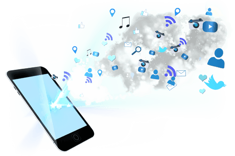 digital communication icons emerge from smartphone on transparent background - Download Free Stock Videos Pikwizard.com