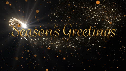 Festive Season's Greetings with Golden Sparkling Effects