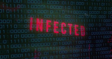 Binary Code Screen Warning of Infected System - Download Free Stock Images Pikwizard.com