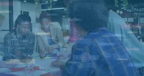 Tech-Inspired Meeting with Diverse Business Team Collaborating on Project