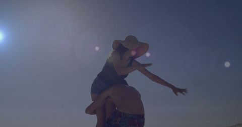 Romantic Couple Enjoying Sunny Beach Adventure