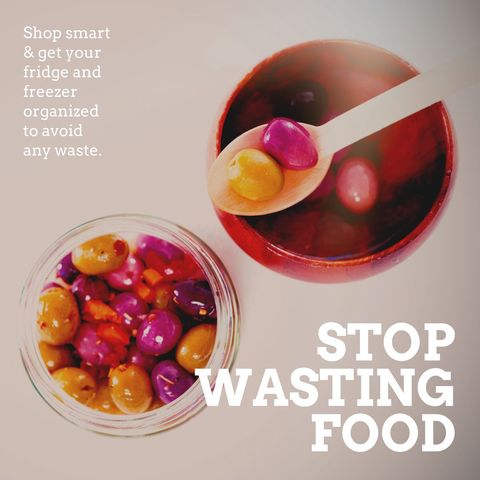 colorful olives with anti food waste message - Download Free Stock Templates Pikwizard.com