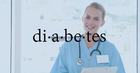 Smiling female doctor raising diabetes awareness