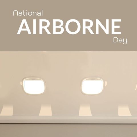 National Airborne Day with Stylish Airplane Windows - Download Free Stock Templates Pikwizard.com