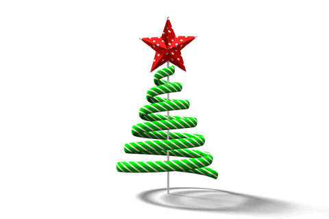 Transparent Spiral Christmas Tree with Red Star Topper - Download Free Stock Videos Pikwizard.com
