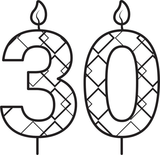 Transparent Vector of Patterned 30th Birthday Candle Clipart - Download Free Stock Videos Pikwizard.com