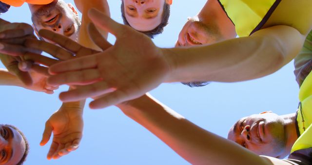 Diverse Team Gathering for Outdoor Unity Huddle - Download Free Stock Images Pikwizard.com