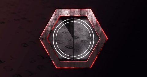 Futuristic Scope Scanning Technology Interface on Black Background