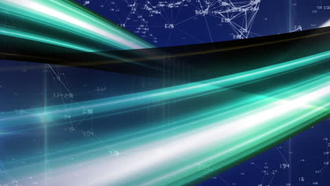 Abstract Digital Interface with Dynamic Light Trails and Network Connections