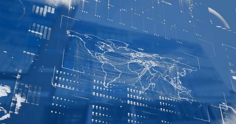 Digital interface with global connectivity visualization