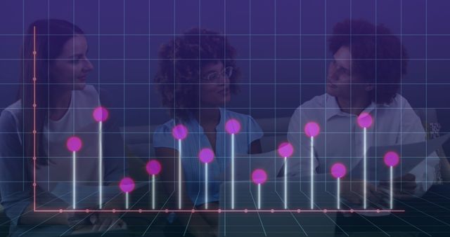 Team Analyzing Data with Digital Graph Overlay - Download Free Stock Images Pikwizard.com