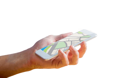 transparent hand holding smartphone with map app on screen - Download Free Stock Videos Pikwizard.com