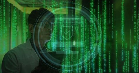 IT Technician Analyzing Binary Code in Data Center - Download Free Stock Images Pikwizard.com