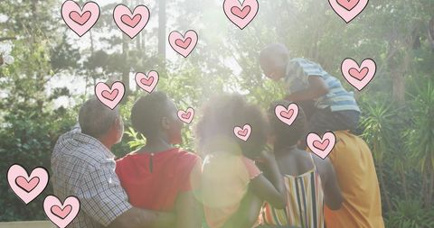 Joyful Multigenerational African American Family Outdoors