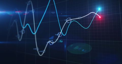Abstract Financial Graph with Glowing Node on Grid Background - Download Free Stock Images Pikwizard.com