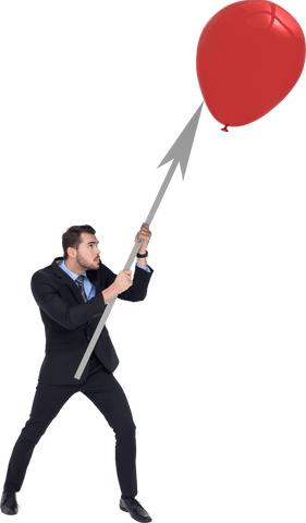 businessman aiming arrow at red balloon for success concept - Download Free Stock Videos Pikwizard.com