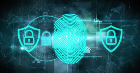 Biometric Fingerprint with Cybersecurity Elements in Digital Space - Download Free Stock Images Pikwizard.com