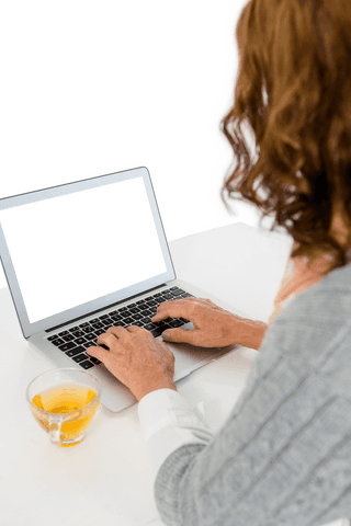 woman using laptop with outfit focused on a casual setting transparent - Download Free Stock Videos Pikwizard.com