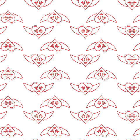 Red Heart and Wings Pattern Transparent Repeat Design - Download Free Stock Videos Pikwizard.com