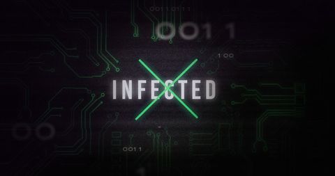 cybersecurity alert concept with infected text on circuit board - Download Free Stock Images Pikwizard.com