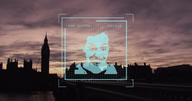 Futuristic Biometric Data in London Cityscape - Download Free Stock Images Pikwizard.com