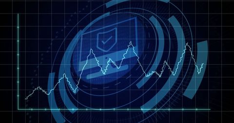 Digital Security Interface With Dynamic Graph Visualization - Download Free Stock Images Pikwizard.com