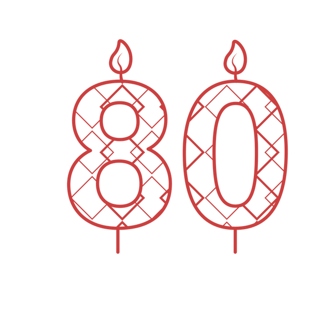 Red 80 Birthday Candle PNG Illustration on Transparent Background - Download Free Stock Videos Pikwizard.com