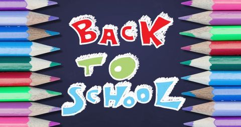 Back to School Celebration with Colorful Pencils and Bold Text - Download Free Stock Images Pikwizard.com