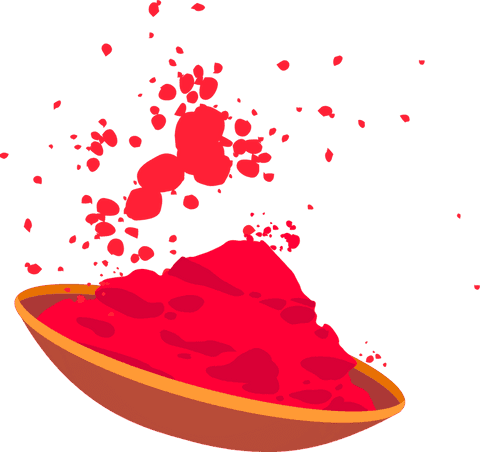 vibrant red powder in orange bowl on transparent canvas - Download Free Stock Videos Pikwizard.com