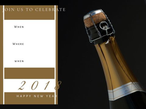 elegant champagne bottle for new year's celebration - Download Free Stock Templates Pikwizard.com
