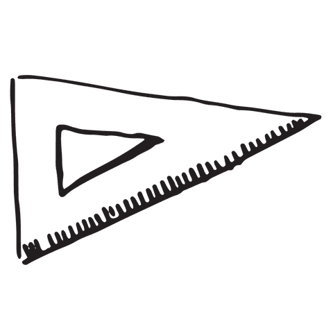 hand-drawn set square illustration on transparent background - Download Free Stock Videos Pikwizard.com