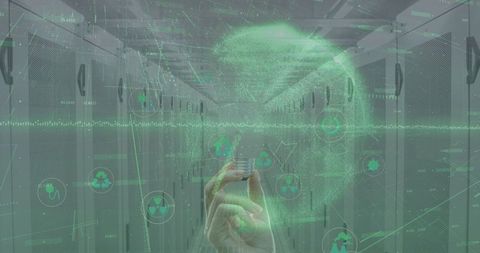 Cybersecurity Analysis in Data Center with Digital Interface - Download Free Stock Images Pikwizard.com