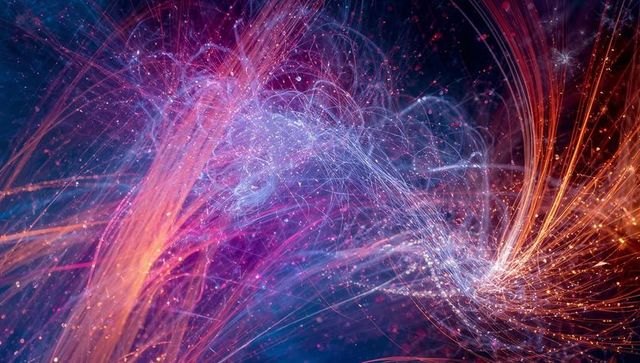 Swirling Luminous Network Showing Vortex of Light and Fiber Trails for Neural Data Flow
