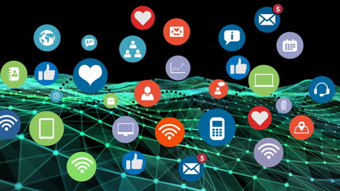 Digital Connectivity with Social Media Network Icons