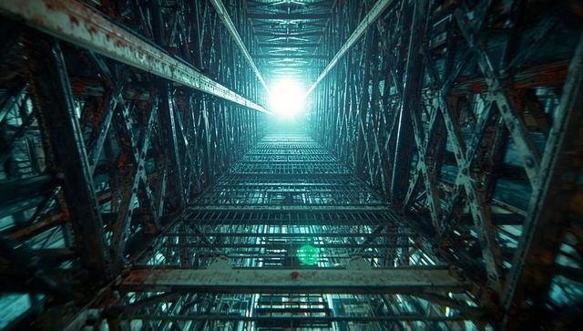 Imposing Industrial Scaffolding Stretching to Light