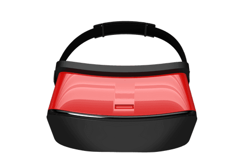 Transparent red black vr headset isolated vector illustration