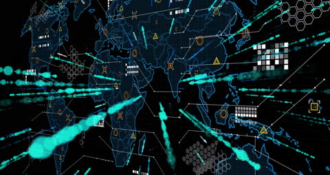 Global Strategic Data Fast Trajectories Cyberspace Background